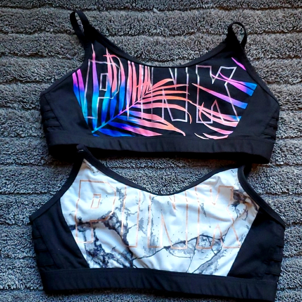 Pink sports bras